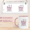 Set Bauherr Bauherrin Tasse 2024 Name, Richtfest Geschenk, Becher Geschenke zum Richtfest, Geschenkideen zum Hausbau Einweihung Hausbauer