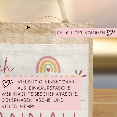 Endlich Schulkind Tasche 2024 personalisiert mit Namen Schultasche, Geschenk Einschulung, personalisierte Jutetasche, Einschulungsgeschenk