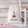 Stoffbeutel Turnbeutel Rakete Rucksack Sportbeutel Gymsack Kindergartentasche Schule Kindergarten Weltraum - Weihnachten oder Geburtstag