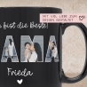 Personalisierte Foto Tasse Mama personalisiert zum Muttertag Weihnachten - Fototasse mit eigenen Bildern selbst gestalten - Geschenk - 325ml