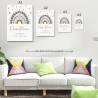 Personalisiertes Poster Geburtsposter in DIN A4 mit Regenbogen, Wunschname, Kinderzimmer Poster Name, Geschenk Baby, Geschenk zur Geburt