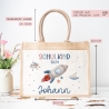 Schulkind 2024 Tasche, Rakete Weltraum Schultasche, Geschenk Einschulung, Schultüte, personalisierte Jutetasche, Einschulungsgeschenk