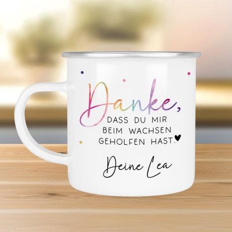 Tasse mit Wunschnamen - Danke dass du mir beim wachsen geholfen hast - Kindergarten Abschied - Tasse Erzieherin - Personalisiert - Geschenk