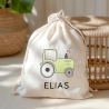 Traktor Grün Baumwolltasche Stofftasche Name - Kinder Beutel Jutetasche Kindertasche & Wunschname - Wechselwäsche - Tragetasche - Jutebeutel