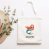 Meerjungfrau Stofftasche Personalisiert mit Wunschnamen Kinder-Beutel für Schule, Kindergarten,  Wäschebeutel, Sportbeutel, Wechselwäsche