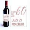 Weinetikett runder Geburtstag 20 30 40 50 60, Flaschenetikett für Weinflaschen, ideales Geschenk für Weinliebhaber - Rosa