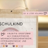 Schulkind Regenbogen Einschulung Tasche | Jute Pocket |Personalisiert mit Wunschnamen | Herz als Geschenktasche für Schulanfang - 1 Schultag