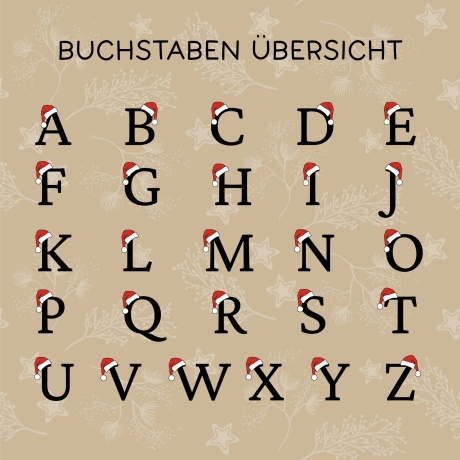 Emaille Tasse Weihnachten Personalisiert - Frohe Weihnachten - Merry Christmas - mit Anfangsbuchstabe und Wunschnamen - Nikolaus - Monogramm