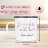 Abschiedsgeschenk Erzieherin Geschenk Abschiedsgeschenk Lehrerin Dankeschön Geschenk Tasse - Danke für die schöne Zeit - Emaille Becher