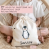 Turnbeutel Wäschebeutel Pinguin - Personalisiert - Wunschnamen - Schule - mit Name - Rucksack - Wechselkleidung - Weihnachten - Geburtstag