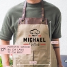 Grillschürze Chefkoch personalisiert für Männer mit Name Kunstleder Applikation zum Geburtstag - Weihnachten Baumwollschürze, Küchenschürze