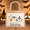 Halloween Tasche mit Namen - Wunschnamen aus Jute - Fledermaus Geist Spinne - Süßes oder Saures - Personalisiert - Für Kinder ab 2 Jahre