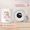 Spardose Einhorn & Prinzessin Name Personalisiert für Mädchen zum Geburtstag, Taufe Kommunion Firmung Konfirmation, Weihnachten - Keramik