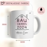 Bauherrin Tasse 2024 Name, Richtfest Geschenk, Becher Geschenke zum Richtfest, Geschenkideen zum Hausbau Einweihung Hausbauer - 330ml