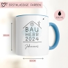 Set Bauherr Bauherrin Tasse 2024 Name, Richtfest Geschenk, Becher Geschenke zum Richtfest, Geschenkideen zum Hausbau Einweihung Hausbauer