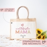 Weltbeste Mama Tasche Stoffbeutel - mit Wunschname - Einkaufstasche - Geschenkidee für deine Mutter zum Geburtstag Muttertag Personalisiert