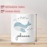Personalisierte Spardose zur Taufe Motiv: Wal - mit Wunschnamen-Geschenk für Jungen & Mädchen zur Kommunion, Konfirmation, Firmung, Geschenk