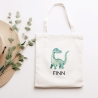 Stoffbeutel Dinosaurier Dino Stofftasche Brontosaurus Tasche personalisiert Kinder-Beutel als Sporttasche, Wechselwäsche, Kita & Schule