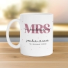 Mr & Mrs Tasse Hochzeit personalisiert mit Wunschnamen und Datum – Namenstasse Hochzeitsgeschenk - Braut Bräutigam – Kaffeetasse - 330 ml