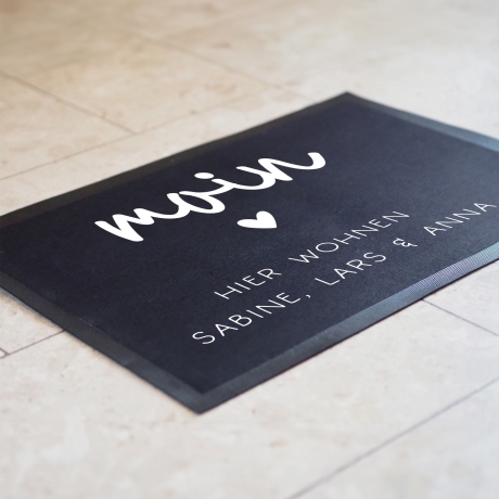 Personalisierte Fußmatte - Fussmatte mit Wunschnamen, Türvorleger, Türmatte| 60 x 40 cm | Geschenkidee zum Umzug, Einzug für Familien, Umzug