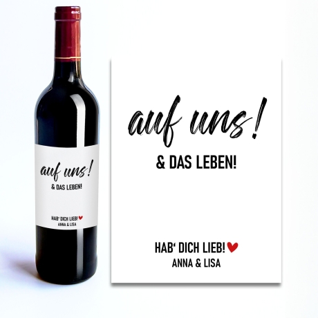 Weinetikett mit Namen, personalisiert für Geburtstag, Geschenk für Freundin, Weinliebhaber Geschenk - Schwarz