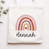 Regenbogen Rosa Orange Stofftasche Tasche Kinder-Beutel mit Namen als Sporttasche, Wechselwäsche, Tragetasche - Kita, Schule & Kindergarten
