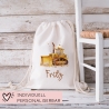Bagger Turnbeutel Rucksack mit Namen - GymBag als Wäschebeutel, Sportbeutel Kinderbeutel für Schule, Kindergarten, Kita. Personalisiert