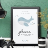 Personalisiertes Poster zur Taufe mit eigenen Namen und Taufspruch mit einem Wal | Taufposter| Geschenk zur Taufe | Geschenk für Patenkind