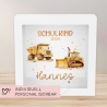 Schulkind 2024 LKW & Kipper Spardose mit Wunschname Fee Name Kind personalisiert Kinder Geburtstagsgeschenk Einschulung mit Wunschtext