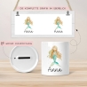 Spardose Meerjungfrau Personalisiert mit Name oder Wunschnamen für Mädchen aus Keramik. Geschenk Taufe, Geburtstag od. Weihnachten - 08