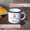 Schulanfang  Kindertasse Schulkind - personalisiertes Emaille- Einschulung mit Namen, Fuchs, Bär, Flugzeug, Fee Ballerina Bagger