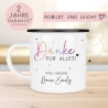 Abschiedsgeschenk Erzieherin Geschenk Abschiedsgeschenk Lehrerin Dankeschön Geschenk Tasse - Danke für alles - Emaille Tasse Becher