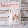 Regenbogen Stofftasche Tasche Kinder-Beutel mit Namen als Sporttasche, Wechselwäsche, Tragetasche - Kita, Schule & Kindergarten - Motiv 07