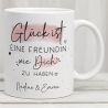 Handgefertigte Personalisierte Glück ist... - Tasse. Mama, Oma, Tante, Schwester, Cousine, Hebamme, Nachbarin, Freundin, Wunschtext & Name