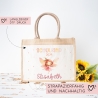 Ballerina Fee Schulkind Tasche 2024, Schultasche, Geschenk Einschulung, Schultüte, personalisierte Jutetasche, Einschulungsgeschenk