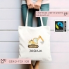 Stofftasche Bagger Baustelle Personalisiert mit Namen. Für Schule und Kindergarten als Wäschebeutel Wechselwäsche für Mädchen & Junge