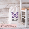 Kinder Turnbeutel Schmetterling Personalisiert | Rucksack mit Wunschnamen | Gymbag, Sportbeutel für Schule, Kindergarten, Trainingsbeutel