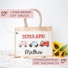 RTW Polizeiwagen Feuerwehr Krankenwagen Schulkind Tasche Wunschnamen | 100% Jute | Geschenk Einschulung | Schultüte personalisiert | Schule