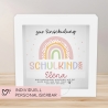Spardose Regenbogen Rosa Boho Schulkind 2024 Einschulung mit Wunschname Name Kind personalisiert Kinder mit optionalen Wunschtext