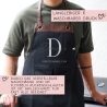 Premium Grillschürze personalisiert für Männer mit Namen Kunstleder Applikation zum Geburtstag, Weihnachten Baumwollschürze, Küchenschürze
