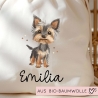 Personalisierte Stofftasche Hund Yorkshire Terrier Name - Kinder Beutel Kindertasche mit Wunschname - Wechselwäsche - Wechselkleidung