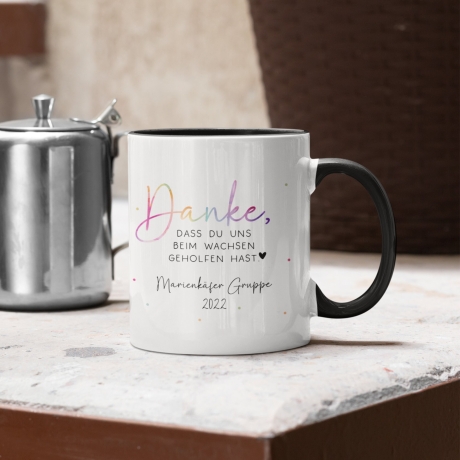 Tasse Personalisiert - Danke, dass du uns beim Wachsen geholfen hast - Abschied Kindergarten - Tasse Krabbelgruppe - Geschenk