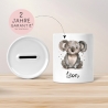 Personalisierte Kinder Spardose Koala Tier mit Namen optional mit Datum - Braun - Geschenk für Junge & Mädchen zum Geburtstag Weihnachten