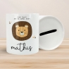 Personalisierte Spardose zur Taufe Motiv: Löwe - mit Namen personalisiert-Geschenk für Jungen & Mädchen zur Kommunion, Konfirmation, Firmung