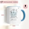 Bauherr Tasse 2024 Name, Richtfest Geschenk, Becher Geschenke zum Richtfest, Geschenkideen zum Hausbau Einweihung Hausbauer -330ml