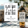 Weinlabel | Hochzeitsgeschenk | Auf die Liebe Liebe Liebe | Wein Flaschen Etikett | Personalisiert mit Namen und Datum | Geschenk Brautpaar