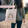 Regenbogen Stofftasche Tasche Kinder-Beutel mit Namen als Sporttasche, Wechselwäsche, Tragetasche - Kita, Schule & Kindergarten - Motiv 08