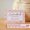 Etsy Geschenk Gutschein Coupon NUR für unseren kleinebuchstaben-Shop | Gutscheinkarte von 20 Euro bis 100 Euro frei wählbar.