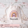 Personalisierter Turnbeutel Regnenbogen Kinder-Beutel mit Namen personalisiert. Perfekt als Rucksack für Schule und Kindergarten Kiga KITA