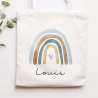 Regenbogen Stofftasche Tasche Kinder-Beutel mit Namen als Sporttasche, Wechselwäsche, Tragetasche - Kita, Schule & Kindergarten - Motiv 08